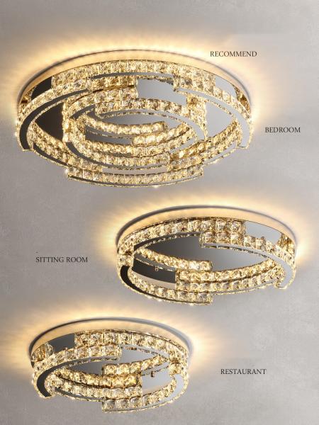 Luxury Crystal Ceiling Lamp Suitable for Living Room Bar Bedroom Ceiling Lamp(WH-CA-102)