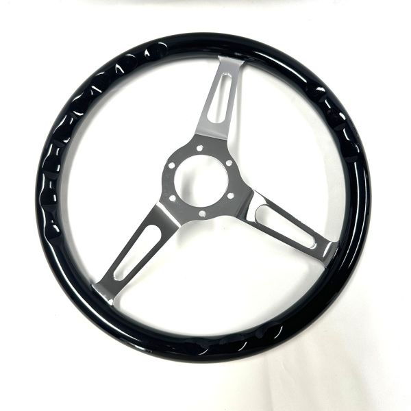 15 380mm Heritage Black Wood Grain Steering Wheel Lightweight