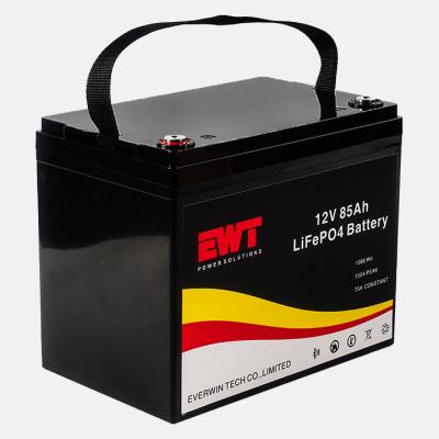 Bateria recarregável de lítio ferro fosfato 12,8V 85Ah LiFePO4 Bateria de íons de lítio LFP