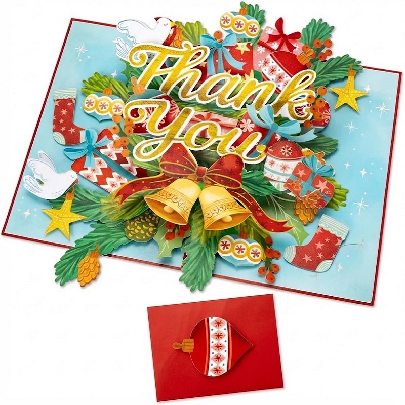 Pop Up Christmas Cards With Envelopes And 3D Holiday Designs