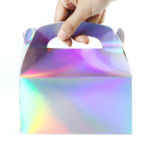Party Treat Boxes, Iridescent Metallic Foil Gift Boxes- arty Favors, Goodie Candy Boxes for Wedding, Birthday