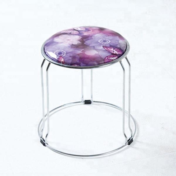 Plastic / Cloth / PU Dining Chairs With Abrasion Resistant Stainless Steel Frame