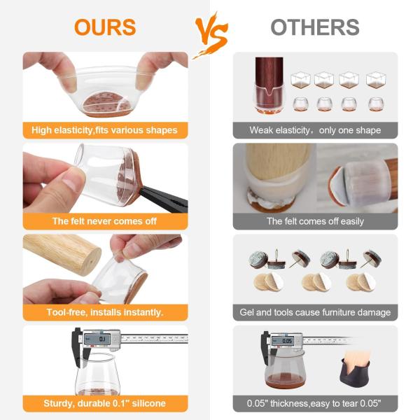 Силиконовые стулья защитные покрытия для ног Силиконовые мебели из фильта Покрытия для ног Покрытия для полов из твердого дерева Подходит: 1,3 