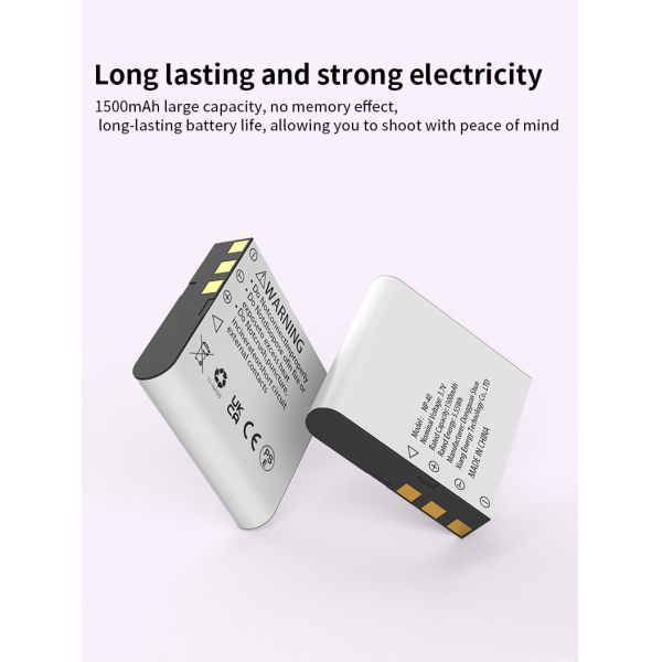 NP40 1500mAh Lithium Ion Battery Semi Solid State And LiNiMnCoO2 Cathode For Digital Cameras