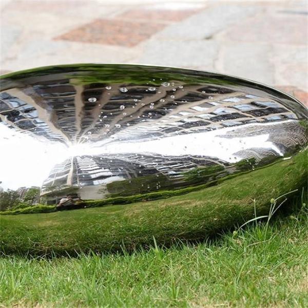Escultura de aço inoxidável de forma de seixo de pedra para jardim