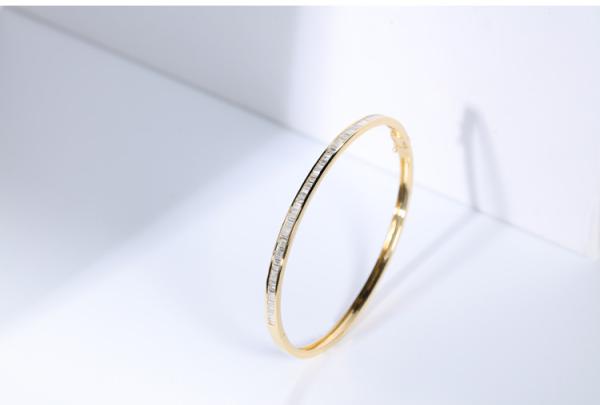 ouro 18K Diamond Bangle braceletes da pulseira do ouro branco e amarelo de 1.0ct de 55mm 45mm
