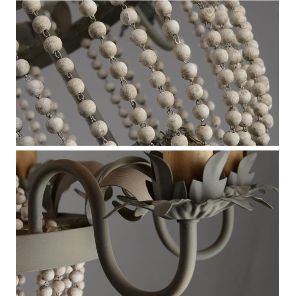 Wood Bead Chandelier Light Fixtures 6 Lights For Living room Bedroom Lighting (WH-CI-05)
