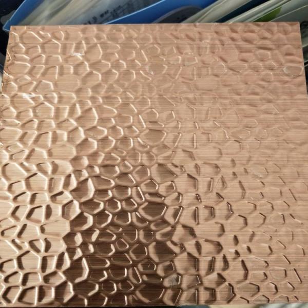 Золото Роза Золото Цветовое покрытие Медовый гребень Нержавеющая сталь Лист Металл 4х8