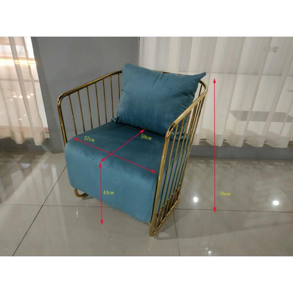 Luxurious Velvet 59cm 76cm Wrought Iron Sofa Set