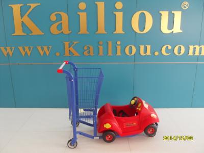 Colored Plastic kids shopping trolley With 4 swivel flat casters