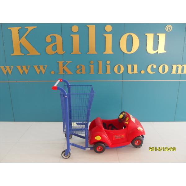 Colored Plastic kids shopping trolley With 4 swivel flat casters