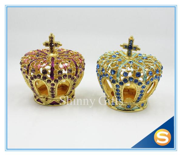 Luxury home decoration Crown shape wedding gifts personal Trinket box display SCJ273