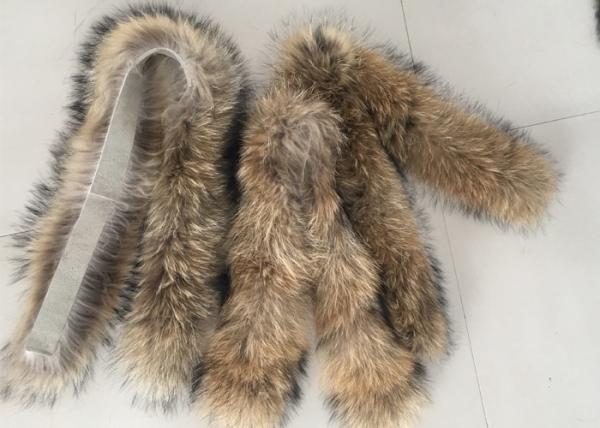 Capot naturel détachable de collier de fourrure de raton laveur longtemps pour le manteau 80cm de veste des hommes