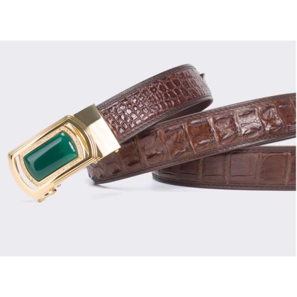 New alligator leather fashion casual belt alloy automatic buckle crocodile men's belts