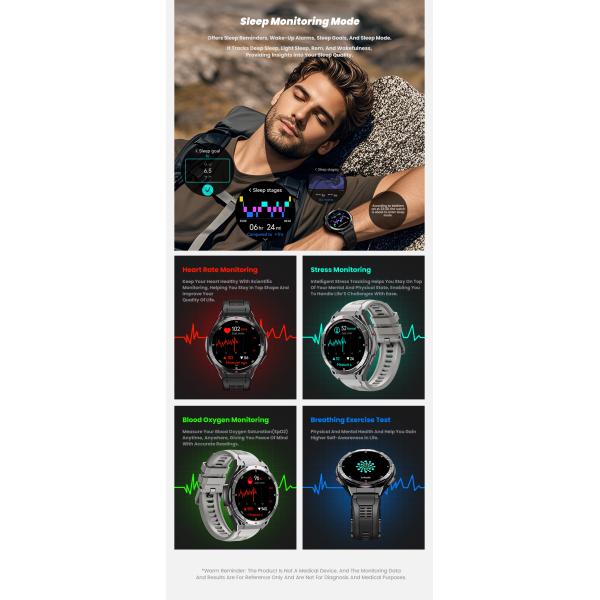 Eraysun Factory Fashion Sports Smartwatch 480Mah GPS Sport HD Call Compass Altitude Waterproof Health Wireless Smart Watches