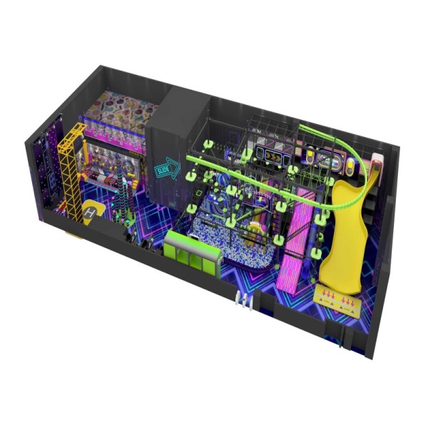 Kids Commercial Indoor Trampoline Playground Morandi Purple Cream Minimalist Light Sports