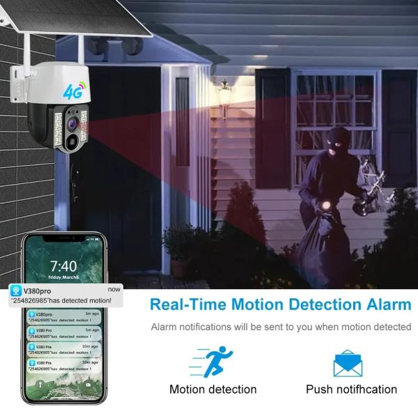 1080P HD Smart Security 4G Night Vision CCTV Camera Solar Powered Wifi PTZ IP Camera