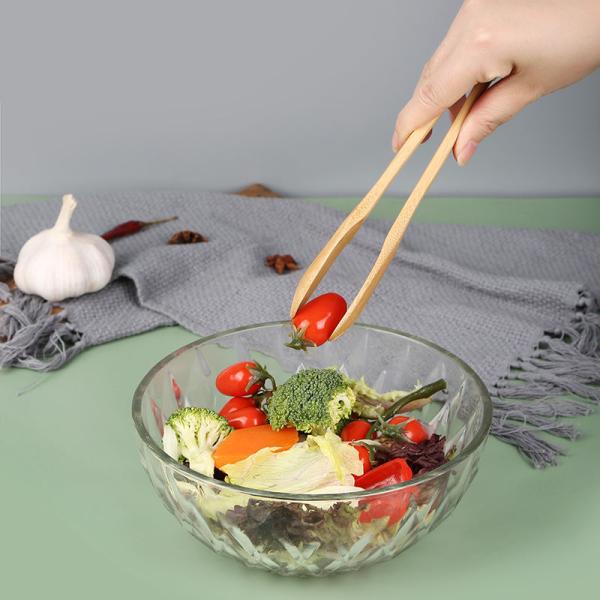 Food Bamboo Eco Friendly Wooden Toast Tongs Kitchen Cooking Tool