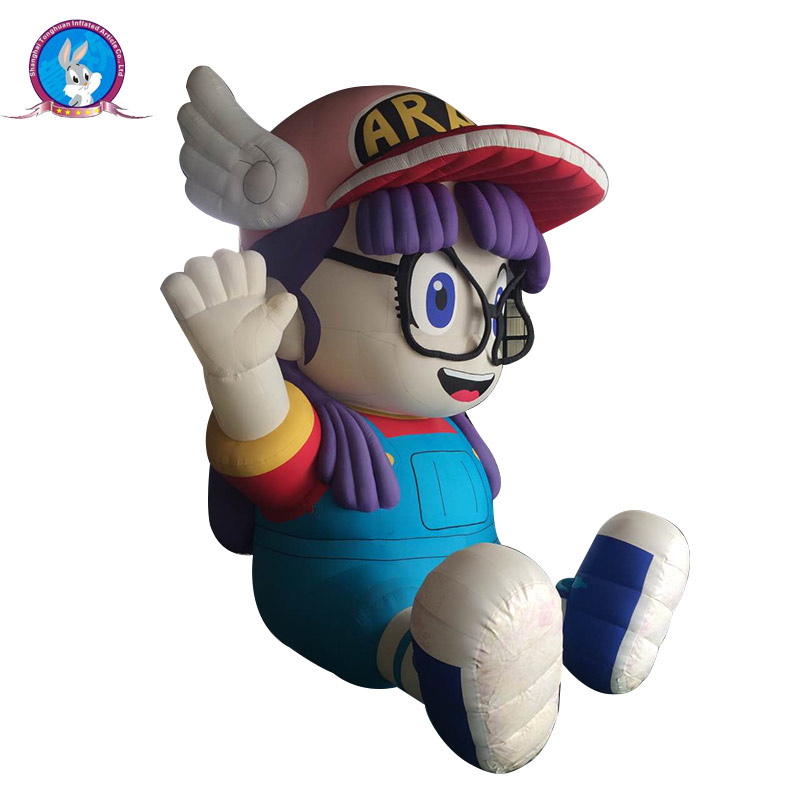 Inflatable PVC Cartoon Girl Mascot Advertising Customizable Outdoor Kids Character