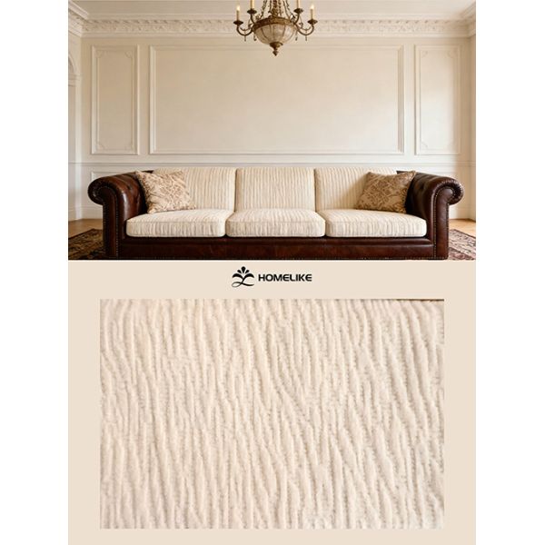 Vertical Wavy Texture / Undulating Wave Texture Chenille Fabric For Sofa