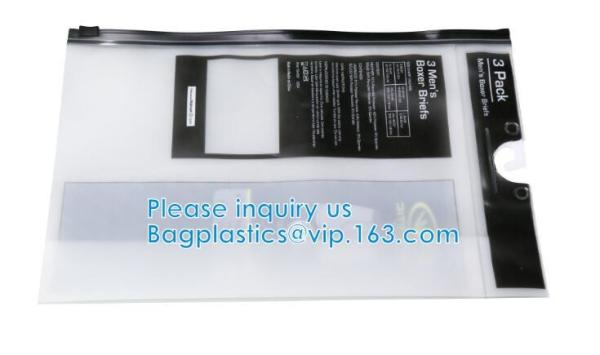 biodegradable Cloth Underwear Hanger Packaging Bag With Snap Button, Eco-Friendly Hook Garment Bag