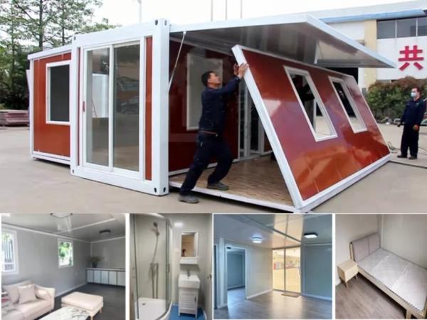 Maison de conteneurs avec fenêtre coulissante en PVC