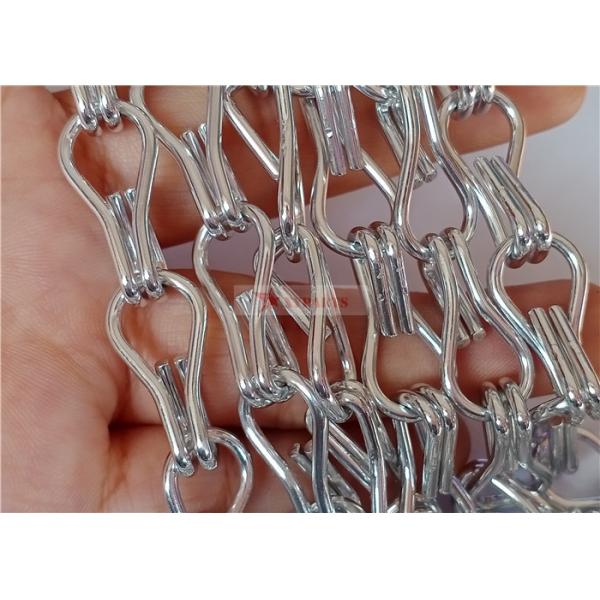 2.0mm Aluminum Chain Link Curtains Silver Color For Room Dividers