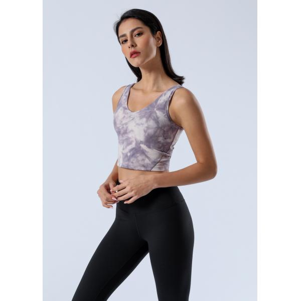 Buttery Soft Tie Dye Yoga Bra High Impact Bra Push Up Shockproof Gym Fitness Bra