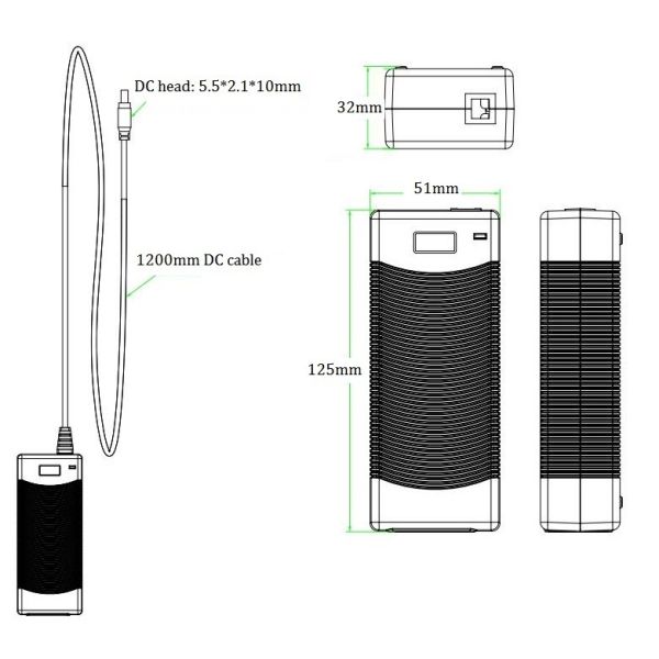 65W 52V No Fan Desktop Power Adapter AC DC Power Supply Plug In Connection