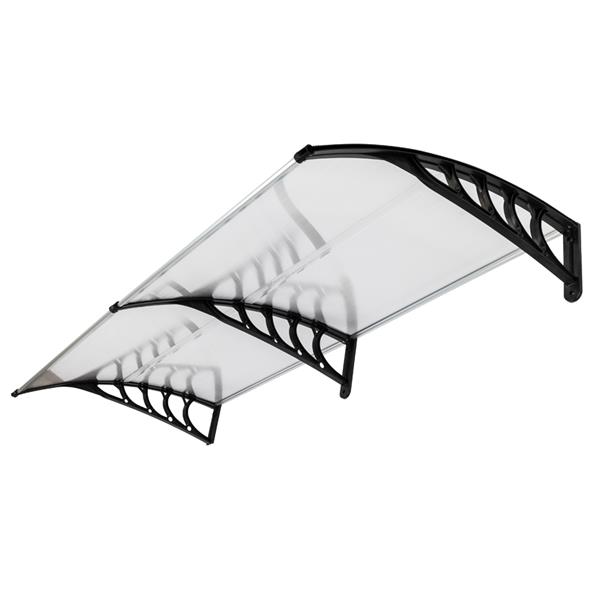 Soundproof 200x100 Canopy Rain Cover , Polycarbonate Porch Canopy Black Holder
