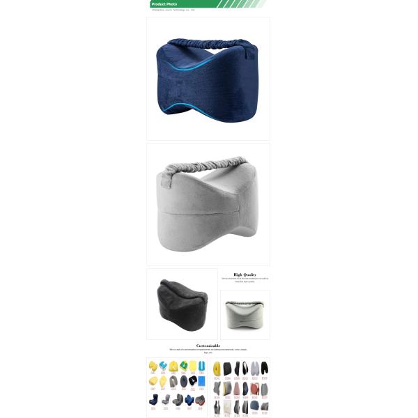 Filling Material Memory Foam 100% Polyester Leg Position Orthopedic Knee Pillow for Hotel