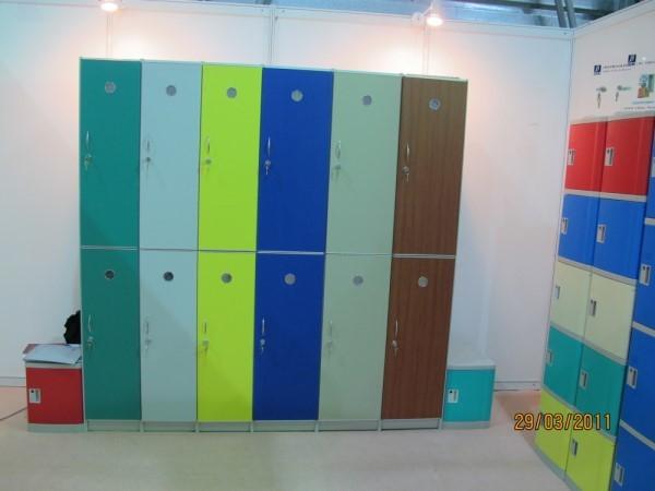 Brown Shoe Storage Locker 10 Comparts 1 Column H1810 × W310 × D460mm For Siwmming Pool