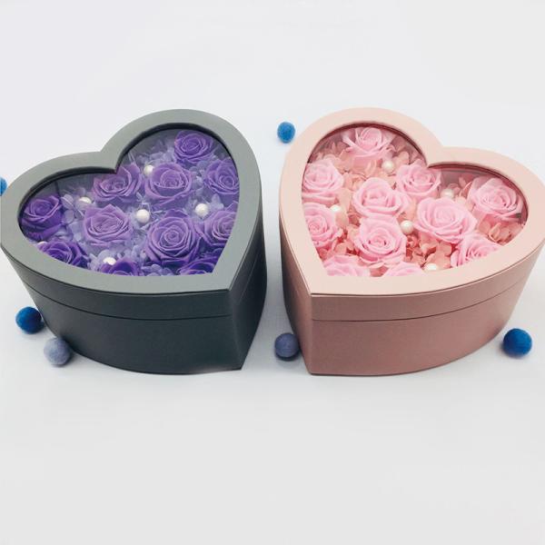 Heart Shaped Rose Chocolate Foil Stamping 0.3mm PVC Packaging Box