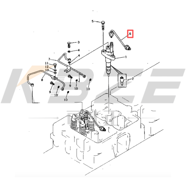 KOMATSU D155 D335 OEM QUALITY KBZE 6127-11-2712 6127-11-2711 FUEL SUPPLY TUBE REPLACE FOR S6D155-4 DIESEL ENGINE
