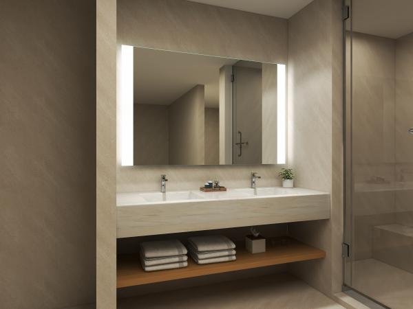 Miroir LED de salle de bains moderne chinois en forme ovale avec haut-parleur Bluetooth et lumière intelligente