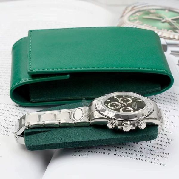Handmade Leather Watch Storage Bag Dust Proof Green Portable Travel Organizer Case