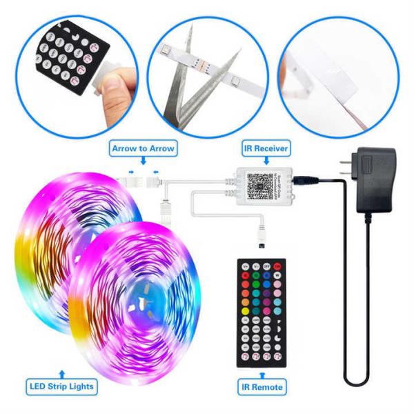 10m RGB LED Light Strip Multicolor Remote LED Tape Lights For Indoor Outdoor Hotel Lighting
