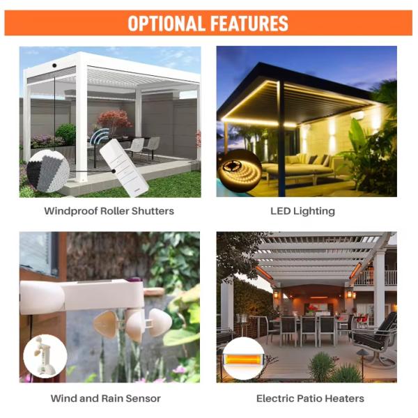 Small courtyard garden shutters with retractable awning