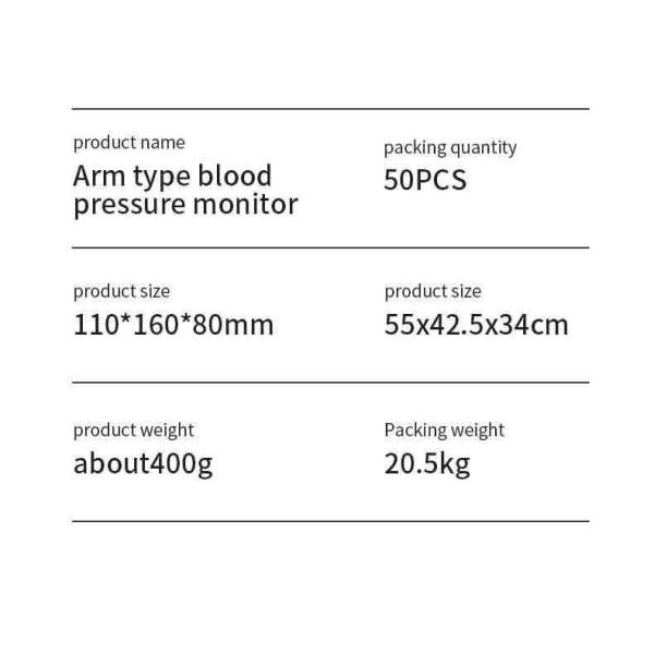 Электронный белый сфигмоманометр с обнаружением тарифа сердца 4 наборов батарей 2X99 AAA