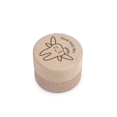 Caixa personalizada Lidded bonito da lembrança da fada de dente da caixa de madeira de 5.2*4.2CM