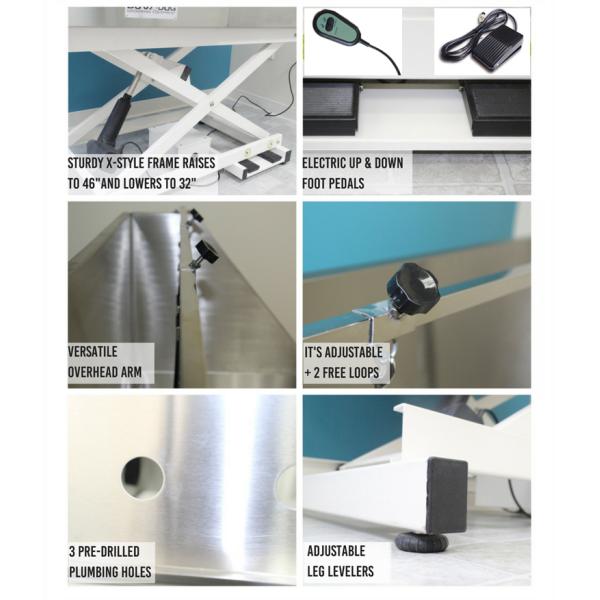 Полностью сваренный промывной бак собаки нержавеющей стали с подъемом управлением Ремоте/педали электрическим