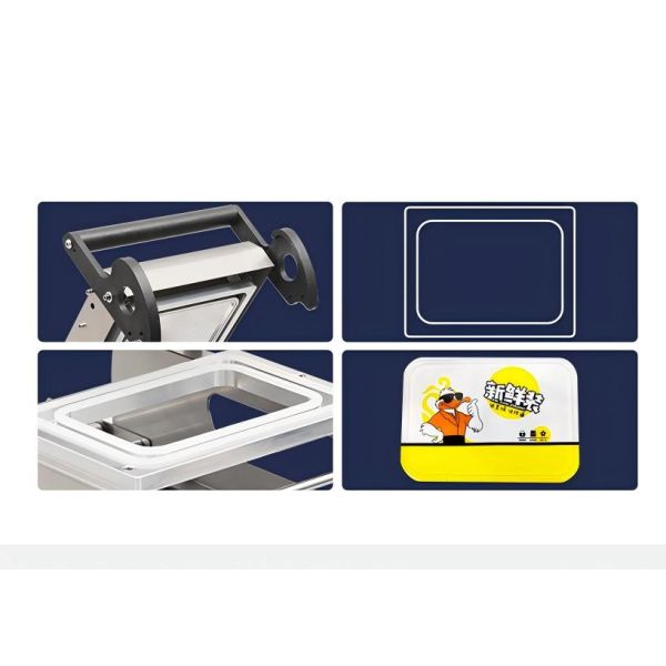 304 Stainless Steel Manual Tray Sealer FR160E with Adjustable Temperature and Labor-saving Design for Food Packaging