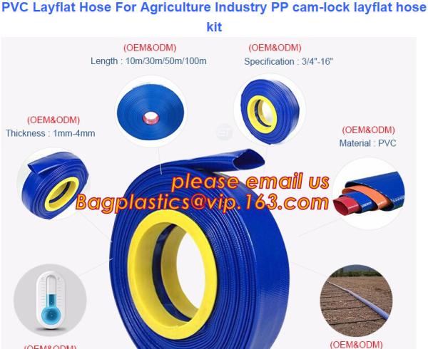 Layflat PVC Transparent Hose Clear Suction No-Kinking PVC Tubing Soft Clear PVC Tube High Pressure Spray Hose