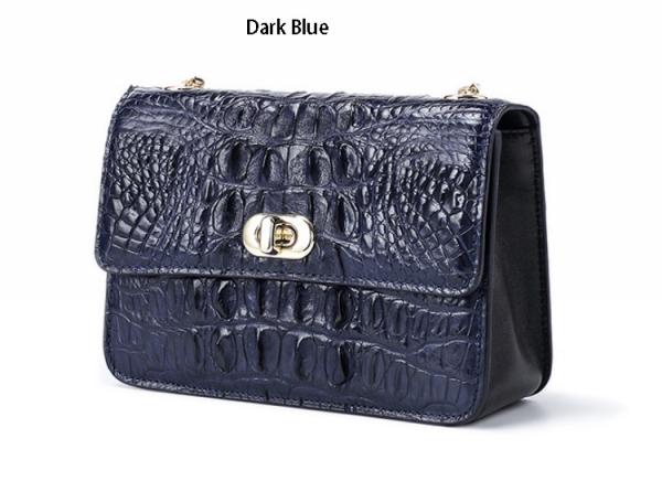 Fashion crocodile skull leather bag for women with one shoulder slung chain small square bag
