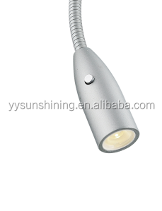 82 Lm Silver LED Bedside Lamp with Flexible Neck Eye Care Function and USB Charging Port