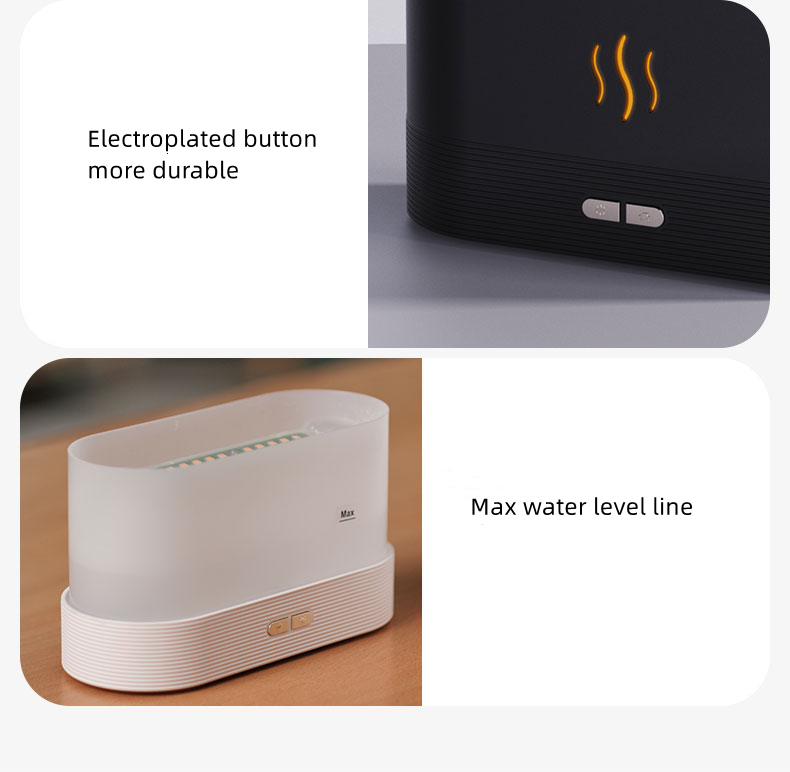 Wholesale Customized Ultrasonic 3d Fire Fragrant Air Humidifier Home Essentials Room Yoga Essential Oil  Flame Aroma Diffuser