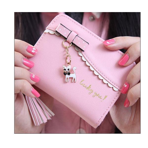 2016 new Korean bow kitty purse small pendant short wallet cute girls zipper