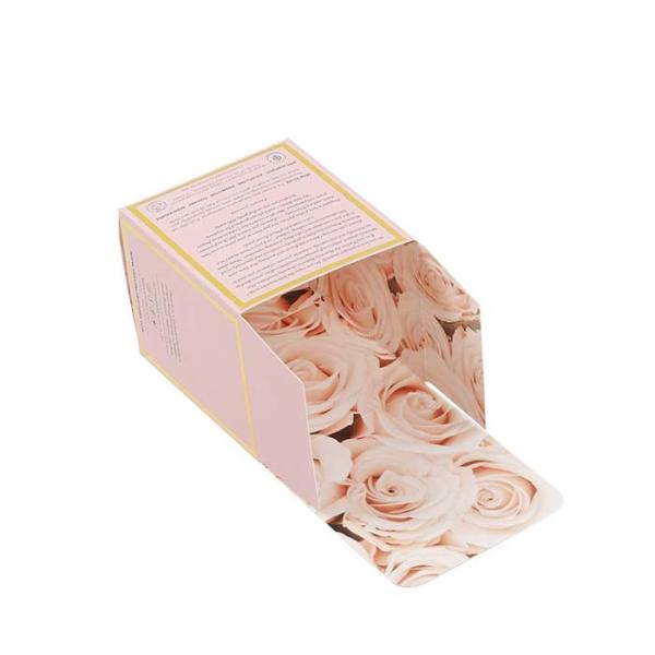 O lado de papel cor-de-rosa do dobro de Tuck End Folding Carton Box imprimiu o carimbo dourado da folha