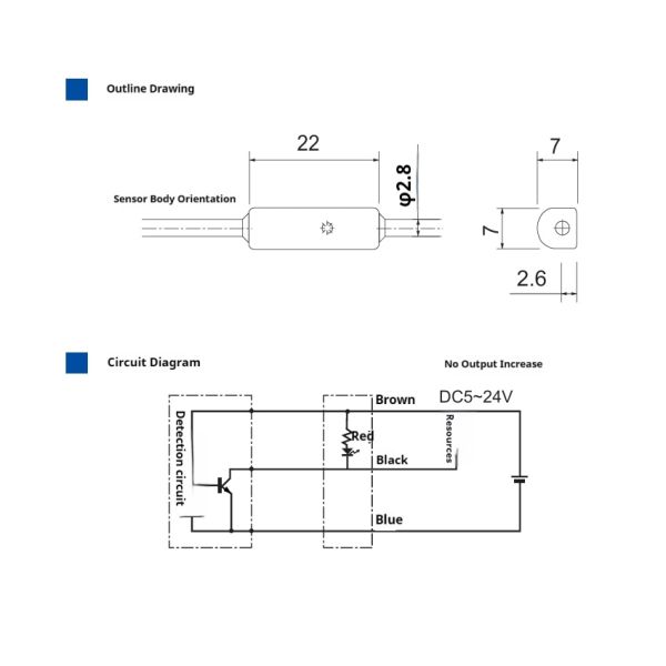 Normally Open and Normally Closed Current Increase Sensor Wire Accessories