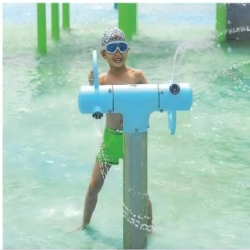 Water Play Skit Two Man Nozzle Water Splash Pad in Aqua Park